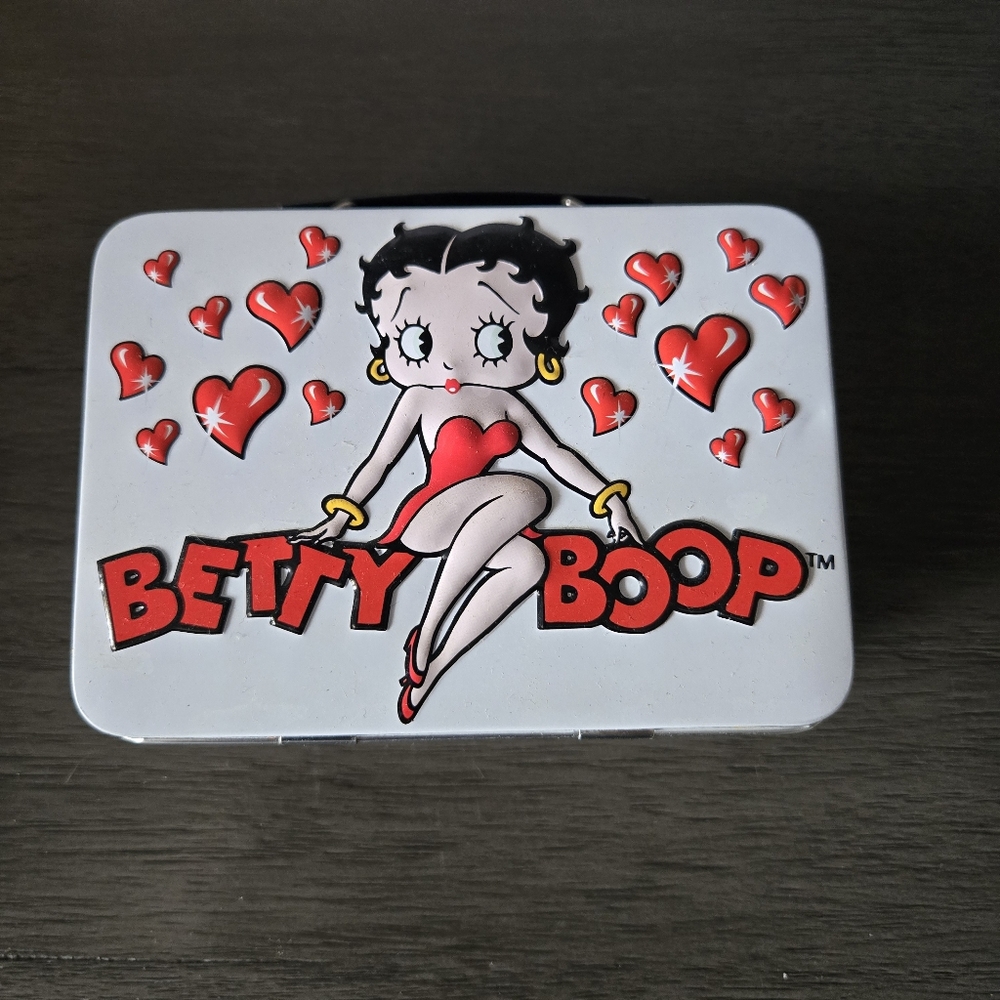 Betty Boop Tin Box with Red Hearts